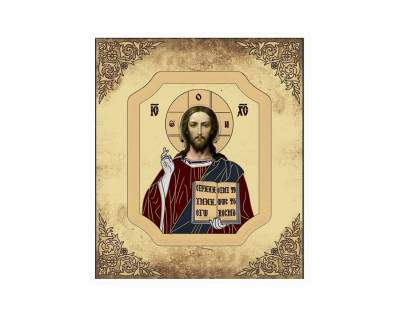 Икона Иисус SLEVORI 12*14,1 white/aged