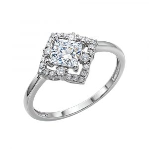 Кольцо БЛЕСК серебро с фианитами 9-10185Кф