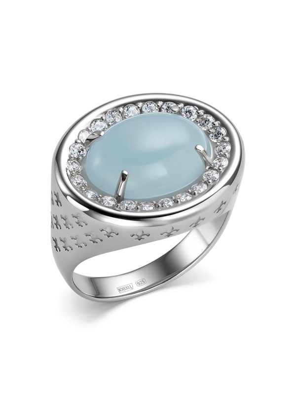 Серьги ОТРАЖЕНИЕ ДУШИ серебро с аквамарином и фианитом К-5195рк42500