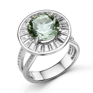 Кольцо ОТРАЖЕНИЕ ДУШИ  серебро с празиолитом и фианитами К-5268рс41200