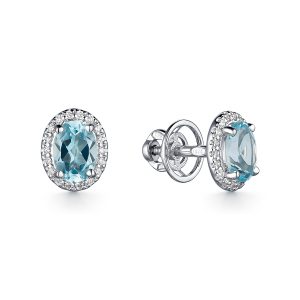 Серьги ОТРАЖЕНИЕ ДУШИ серебро с топазом и фианитом С-2455рс40200