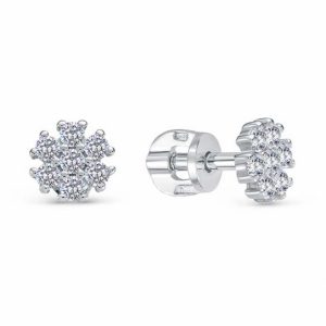 Серьги Пусеты СНЕЖИНКА серебро с фианитами с38-1846Сф